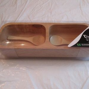 New Wood Bristol England 2-Part Serving Dish